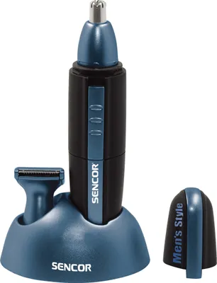 Obrázek produktu pro SENCOR SNC 101BL Zastřihovač chloupků/kotlet, omyvatelné stříhací hlavy, integrované osvětlení, 2 výměnné hlavy, 1x AA tužková alkalická baterie