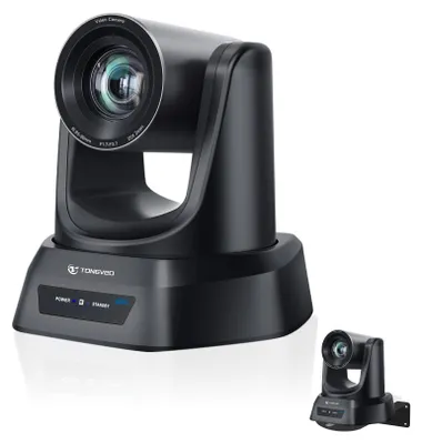 Imagen del producto de Cámara PTZ - Resolución 4K - Zoom óptico 20x - HDMI, USB, LAN y PoE - Seguimiento con inteligencia artificial - Ideal para transmisión en vivo