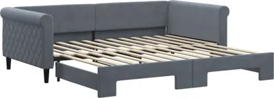 Obrázok produktu pre vidaXL Rozkladacia denná posteľ tmavosivá 100x200 cm zamat