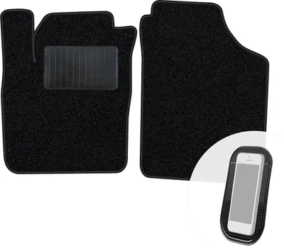 Produktbild von moto-MOLTICO Vorne Fußmatten Auto Velours Autoteppiche Schwarz Automatten Set 2-teilig passend für Kia Picanto I 2004-2011