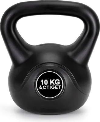 Produktbild von ACTIGET Kettlebell zum Training, 10 kg Kurzhantel ACTIGET, Trainings-Kettlebell ABS, schwarze Kugel