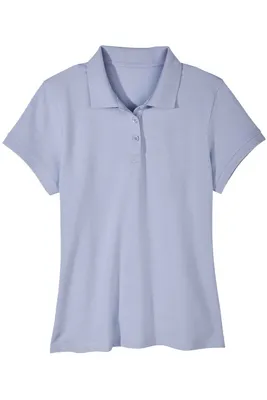 Produktbild von Damen Poloshirt Kragen Shirt Berufsbekleidung 3-Knopfleiste Hellblau M 40/42