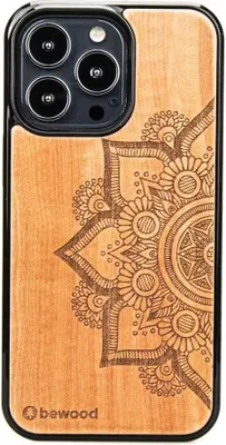 Image de Coque en bois Bewood Mandala Apple pour Iphone 13 Pro - Marron clair