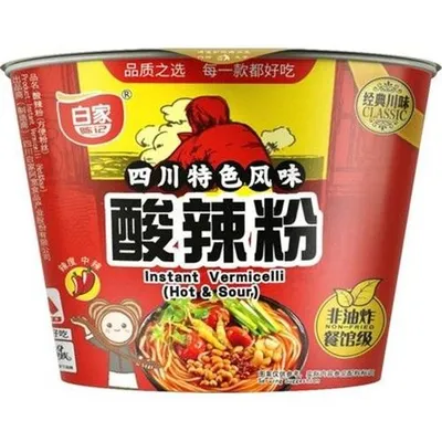 Produktbild von BAIJIA Instantnudeln Fadennudeln Vermicelli Hot & Sour Cup 105g
