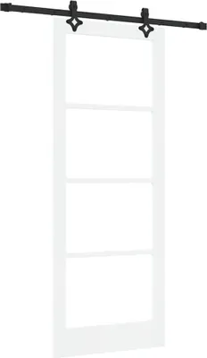 Produktbild von vidaXL Schiebetür Weiß 83 x 211 cm Massivholz Kiefer und Glas