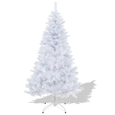 Obrázok produktu pre Clanmacy umelý vianočný stromček 150 cm (Ø cca 92 cm) so 488 hrotmi a rýchlym skladacím systémom, nehorľavý, vrátane kovového stojana, biely
