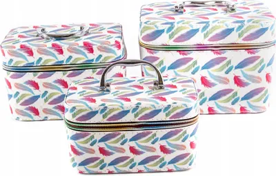 Produktbild von Kosmetikkoffer Set 3-tlg. Reise Organizer Schminktasche Beauty Case mit Spiegel Stabil