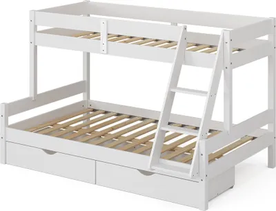 Produktbild von Vitalispa Patrová postel Everest, 120x200 / 80x200 cm se zásuvkami, Bílá