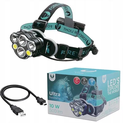 Zdjęcie produktu dla Forever Light Latarki czołowe LED Latarki czołowe Ultra T6 2x 10W + XP-E 2x 3W 500lm 2x 18650 akumulator 1200mAh Li-Ion Bike Outdoor Wodoodporne