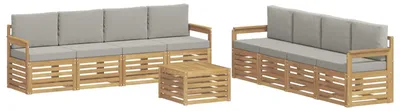 Produktbild von vidaXL Outdoor-Sofagarnitur 9 pcs Weiß und Hellgrau 59 x 59 x 37 cm