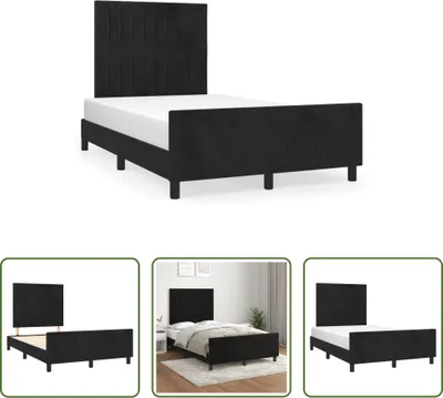 Obrázek produktu pro The Living Store Rám postele s čelem černý 120x190 cm sametový