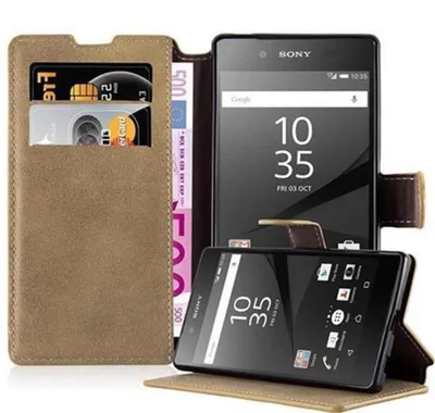 Immagine prodotto di Cadorabo Custodia per Sony Xperia Z5 in Marrone Custodia protettiva Custodia per telefono cellulare Custodia Cover