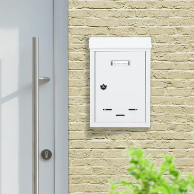 Zdjęcie produktu dla Relaxdays Skrzynka na listy z tabliczką znamionową Skrzynka na listy z metalową tabliczką znamionową 2 Home
