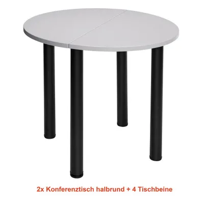Produktbild von SODEMATUB Verbindungsplatte lichtgrau, halbrund 80,0 x 40,0 x 1,9 cm