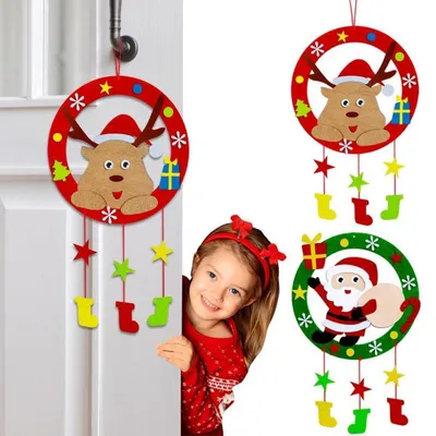 Immagine prodotto di Kit per creare decorazioni natalizie in feltro, set da 2: renna e Babbo Natale, per bambini