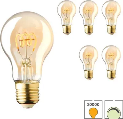 Produktbild von 6er-Set LED-Glühbirnen E27 | 2,8 Watt dimmbar | 2000K extra warmweiß | A60 | Gold | Spiralwendel | Lybardo