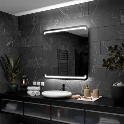 Produktbild von Badspiegel mit LED Beleuchtung - Milan - 90 cm, 90 cm