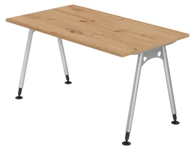 Produktbild von bümö Schreibtisch Serie-A - Nachbildung: Asteiche, Größe: 140 x 80 cm