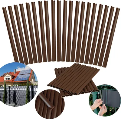 Produktbild von Befestigungsclips für Zaunfolie, Befestigungsklammern für Sichtschutzstreifen 19cm, 20St. BRAUN