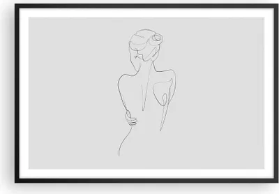 Produktbild von Gerahmtes Poster - Schwarzer Rahmen - Körper Frau Zeichnung - 91,5x61 cm - Wand Bild - Wanddeko - Wandbilder - Kunstposter - Wandposter - Bilderrahmen - Bilder - Kunstdruck - P2BAA91x61-4651