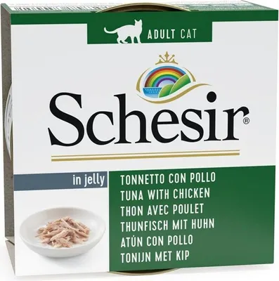 Obrázok produktu pre Schesir 8005852750051, Dospelý, Akékoľvek plemeno, Kuracie mäso, Tuniak, 85 g