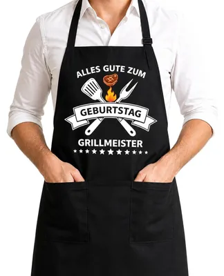 Productafbeelding van Grillschürze voor mannen met verstelbare band en praktische zakken