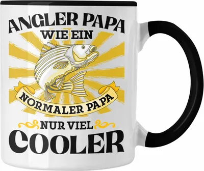 Produktbild von Trendation - Angler Papa Geschenk Vatertag Geschenkidee von Sohn für Angler-Vater (Schwarz)
