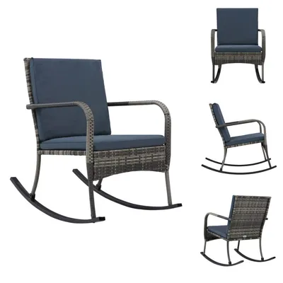 Image de vidaXL Fauteuil de jardin en résine tressée anthracite - Chaises de jardin