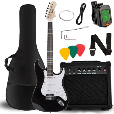 Zdjęcie produktu dla Gitara elektryczna V-TONE EGA 39 BK 4/4 Stratocaster