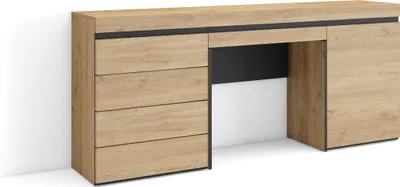 Immagine prodotto di COZY Tavolo da toeletta, 177x35x75cm, Con cassetto, Cassettiera, Rovere
