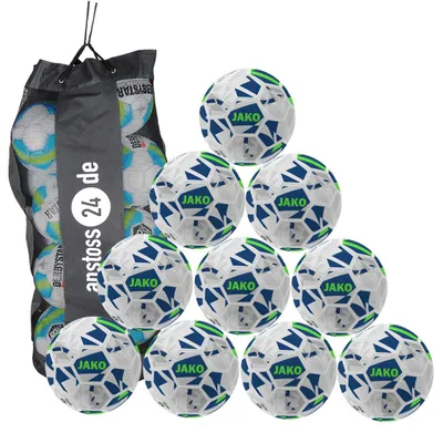 Produktbild von Ballset JAKO Jugendball Futsal inkl. Ballsack 10 Bälle 4 weiß/navy/neongrün. 290g