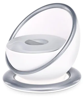 Productafbeelding van Kindertoiletje "Glamour" Premium, antislip, met zachte zitting, rugleuning en inzetstuk, geschikt vanaf 18 maanden, wit/zilver