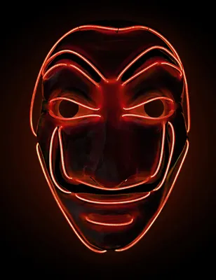 Immagine prodotto di Maschera da ladro LED serie TV Maschera di Halloween per adulti rossa - taglia unica