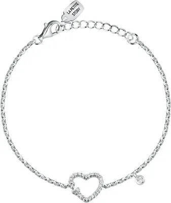 Image de Beau bracelet en argent cœur avec zirconium argent LPS05AWV21
