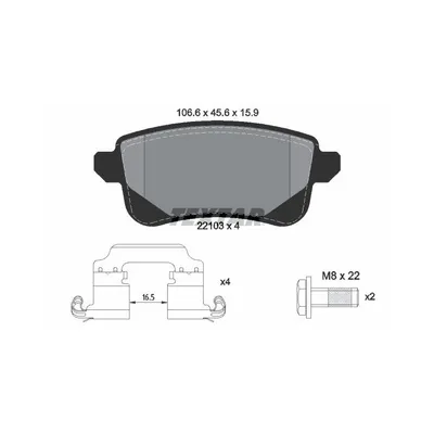 Produktbild von Textar Bremsbeläge hinten für Renault Espace 5 Grand Scenic+Scenic 3 4 Megane 4