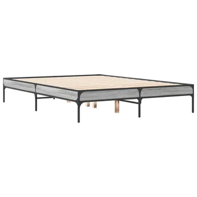 Produktbild von Bettgestell Grau Sonoma 120x200 cm Holzwerkstoff und Metall