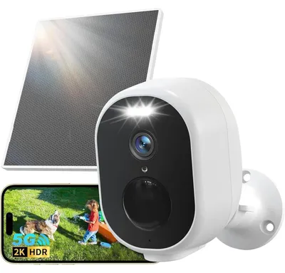 Zdjęcie produktu dla Kamera monitorująca solarna - Kamera zewnętrzna bezprzewodowa - 4MP 2K - Wi-Fi 2,4/5 GHz - IP65 - Nocne widzenie w kolorze