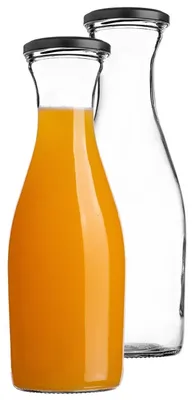 2er-Set Glasflaschen 1 L mit Schraubverschluss, nachfüllbar