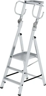 Produktbild von Plattformleiter steckbar | 3 Stufen | inkl. klappbaren Griffen | Aluminium