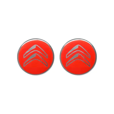 Image de Autocollants Citroën logo 3D, rouge, lot de 2, 12 mm