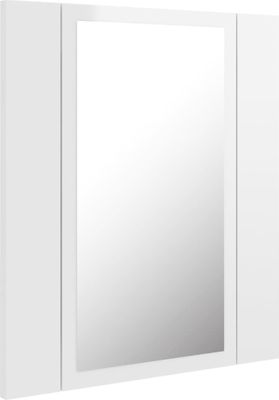 vidaXL LED-Bad-Spiegelschrank Hochglanz-Weiß 40x12x45 cm Acryl