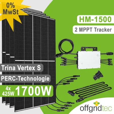 Produktbild von Offgridtec Balkonkraftwerk 1700W HM-1500 Trina Vertex-S 425 Mini-PV Solaranlage