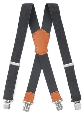 Produktbild von Verstelbare elastische bretels, 4 stevige Clips, geschikt für Männer und Frauen, X-förmiges Design und extra breite Schultergurte, 3,8 cm große Clip mit Klebeverschluss, grau