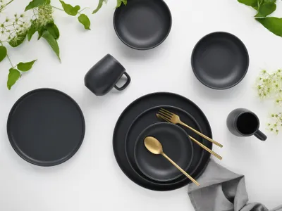 Zdjęcie produktu dla CreaTable, 22978, Uno Black, zestaw 16-częściowy, kamionka