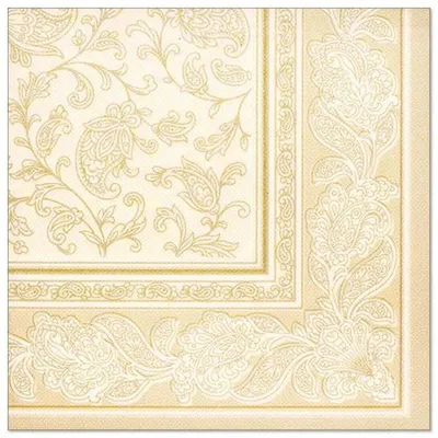 Produktbild von Papstar Servietten "ROYAL Collection" 1/4-Falz 40 x 40 cm champagner "Ornaments" 5 x 50 Stück