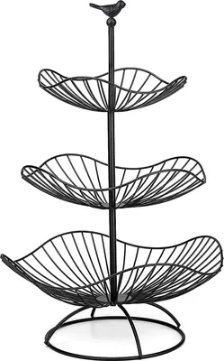 Produktbild von Metallene Obstschale 3 Etagen - praktisch und stilvoll - 1 Stück - 31x25x20 cm