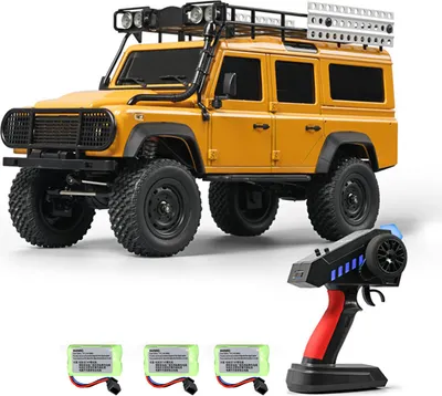 Produktbild von RC Auto, Ferngesteuerter LKW, 1:18, ferngesteuertes Auto, Gelaendewagen, Allradantrieb, 2,4 GHz, RC Auto,  Kletterauto mit LED-Leuchten , 3 Akkus