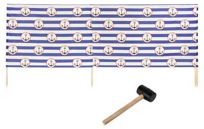 Produktbild von Ladeheid Strand Windschutz Sichtschutz LAEX001 (Streifen/Anker-7, 4 m)