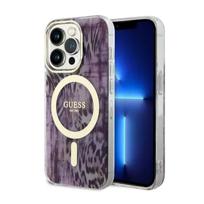 Produktbild von Guess Guhmp14Xhleopwp Hülle für Iphone 14 Pro Max 6.7 - Rosa Leopard Magsafe