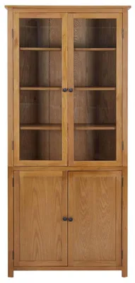 Produktbild von vidaXL Bücherschrank mit 4 Türen 90x35x200 cm Eiche Massivholz & Glas